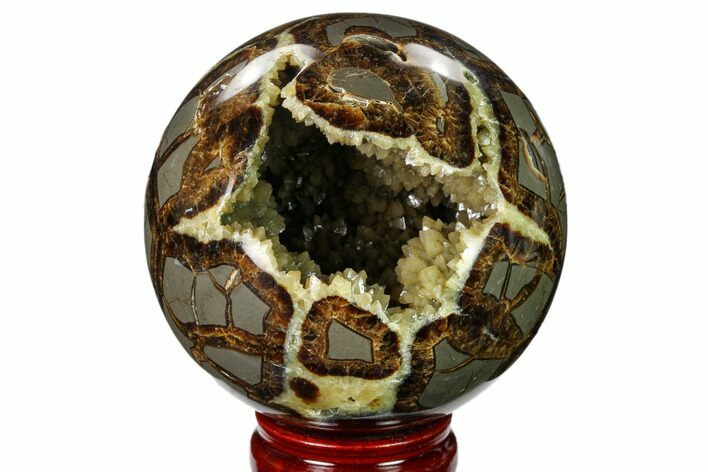 Crystal Filled, Polished Septarian Sphere - Utah #160188